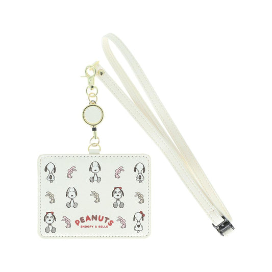 スヌーピー 定期入れ リール付きカードホルダー PNSB アイボリー ピーナッツ サンスター文具