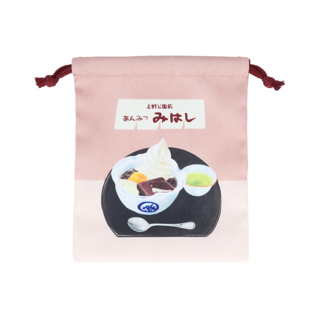 街のかわいいお店屋さん 巾着袋 きんちゃくポーチ 上野公園前あんみつみはし サンスター文具 小物入れ かわいい グッズ メール便可 シネマコレクション