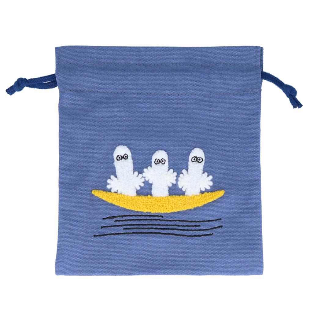 ムーミン 巾着袋 サガラ刺繍きんちゃくポーチ ニョロニョロ B 北欧 サンスター文具 小物入れ キャラクター グッズ メール便可 シネマコレクション