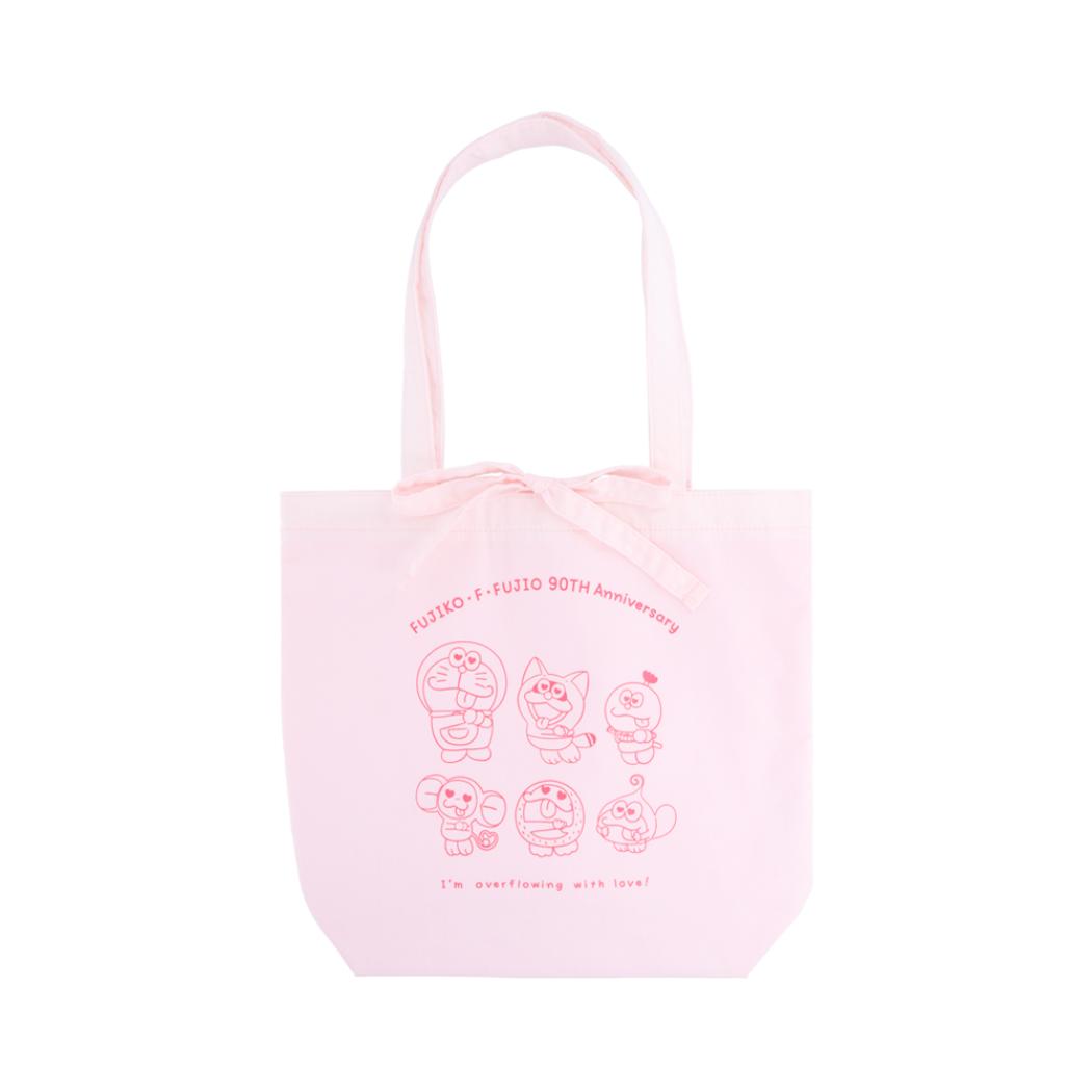 藤子F不二雄 手提げかばん トートバッグ おそろいポーズ ピンク サンスター文具 マチ付き A4サイズ対応 キャラクター グッズ メール便可 シネマコレクション