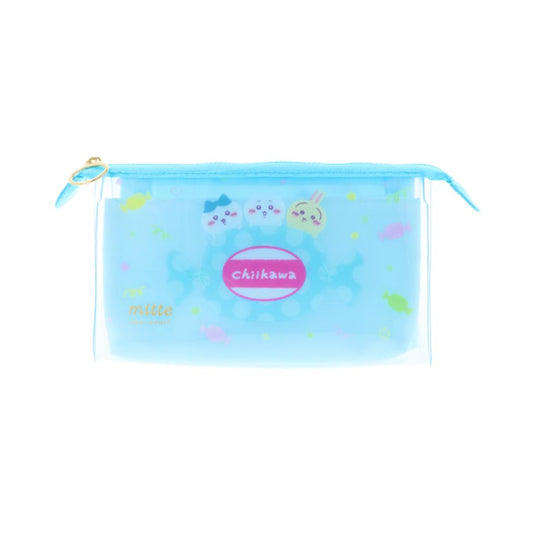 ちいかわ ペンケース クリアポーチ マチ mitte ちいかわ ハチワレ うさぎ サンスター文具 筆箱 新学期準備文具 キャラクター グッズ シネマコレクション