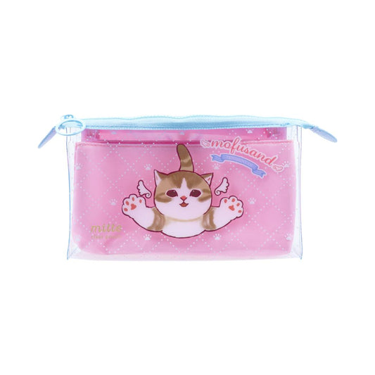 モフサンド ペンケース クリアポーチ マチ mitte 天使にゃん 新入学 mofusand サンスター文具 新学期準備文具 キャラクター グッズ シネマコレクション