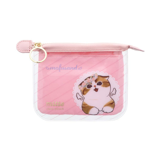 モフサンド ミニポーチ クリアポーチミニ フラット mitte 天使にゃん mofusand サンスター文具 小物入れ キャラクター グッズ メール便可 シネマコレクション