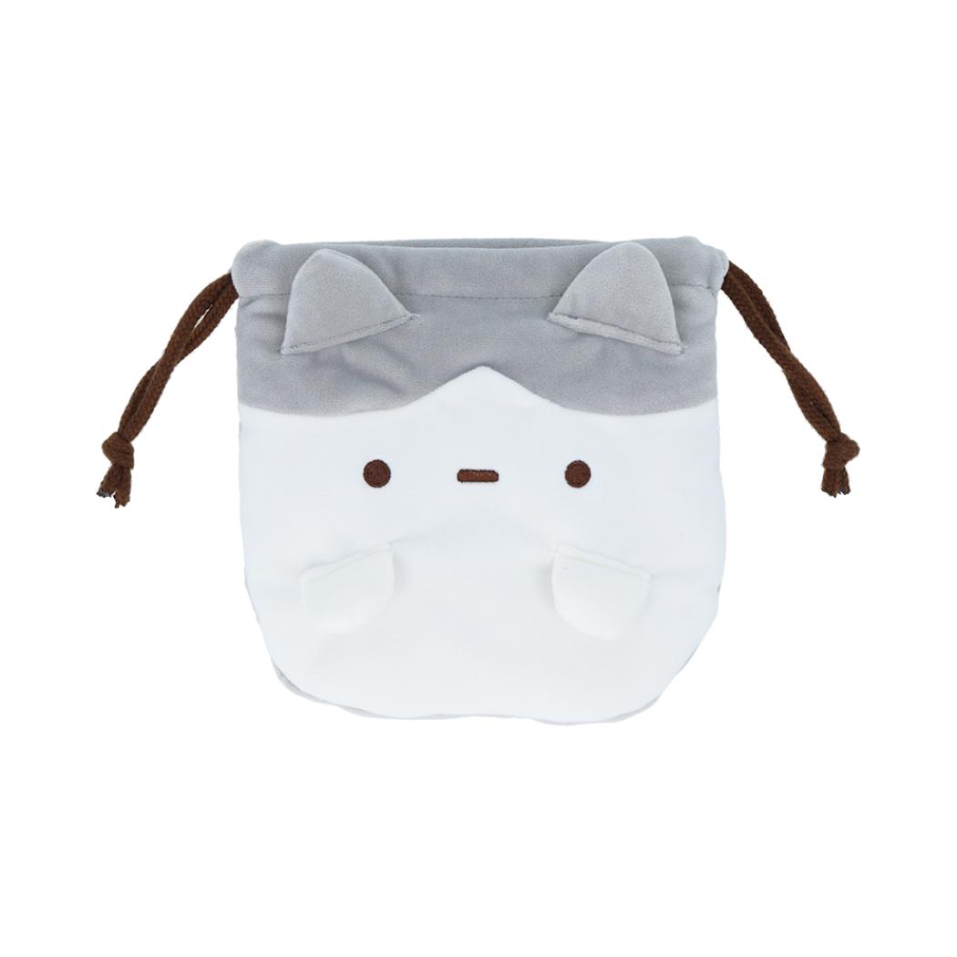 ずんどうネコ 巾着袋 ぬいぐるみ巾着　きんちゃくポーチ ハチワレ サンスター文具 小物入れ かわいい グッズ メール便可 シネマコレクション