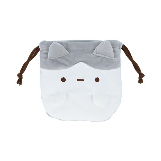 ずんどうネコ 巾着袋 ぬいぐるみ巾着　きんちゃくポーチ ハチワレ サンスター文具 小物入れ かわいい グッズ メール便可 シネマコレクション