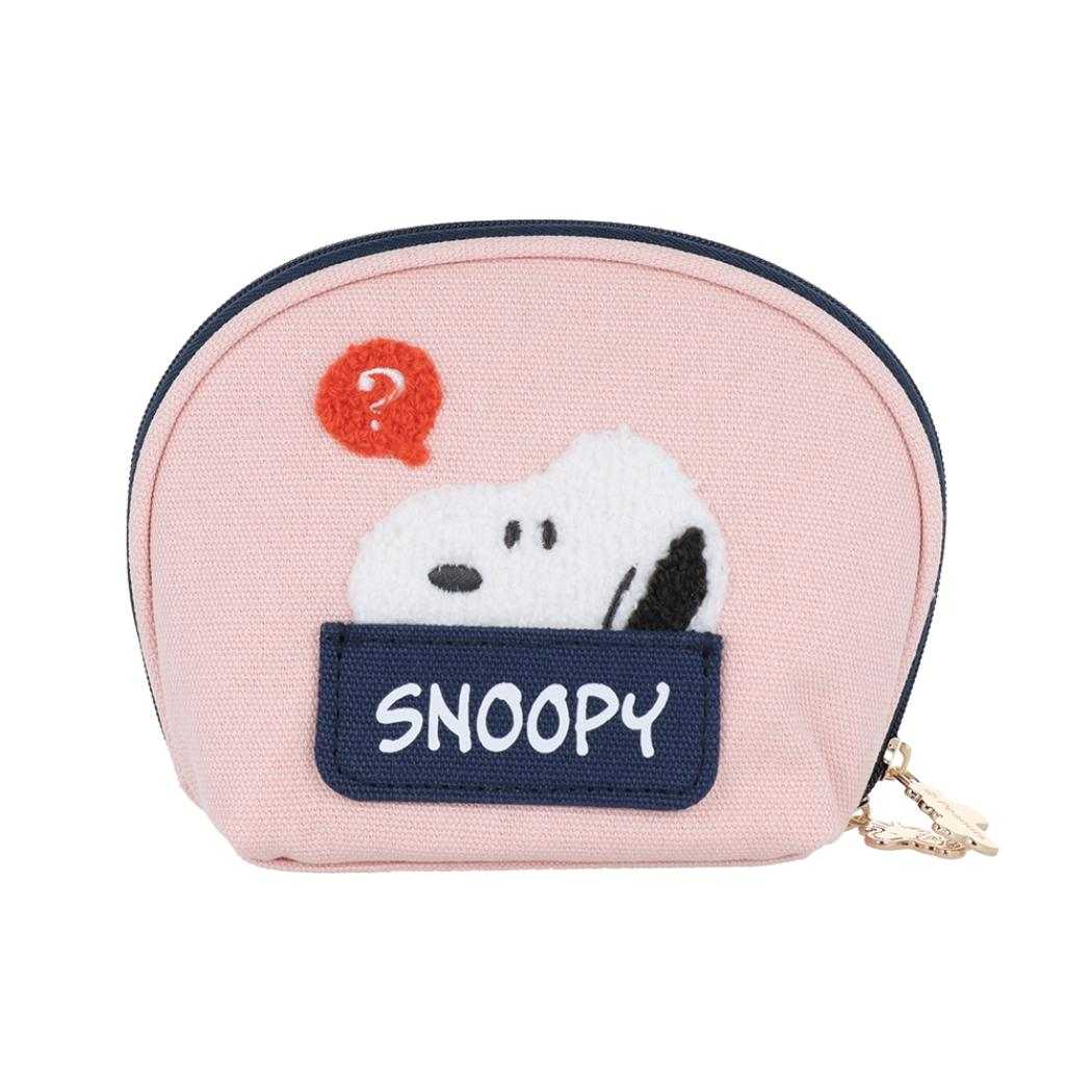 スヌーピー コスメポーチ サガラ刺繍ラウンドポーチ PNAT11 スヌーピー ピーナッツ サンスター文具 小物入れ キャラクター グッズ シネマコレクション