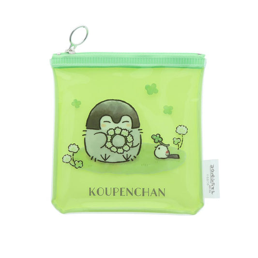 コウペンちゃん フラットポーチ ミニポーチ みどり LINE FRIENDS サンスター文具 小物入れ メイクポーチ キャラクター グッズ メール便可 シネマコレクション