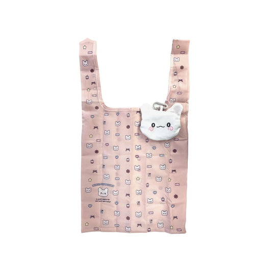 はなまるおばけ エコバッグ tetemo テテモ ピンク サンスター文具 ショッピングバッグ お買い物かばん コンパクト キャラクター グッズ シネマコレクション