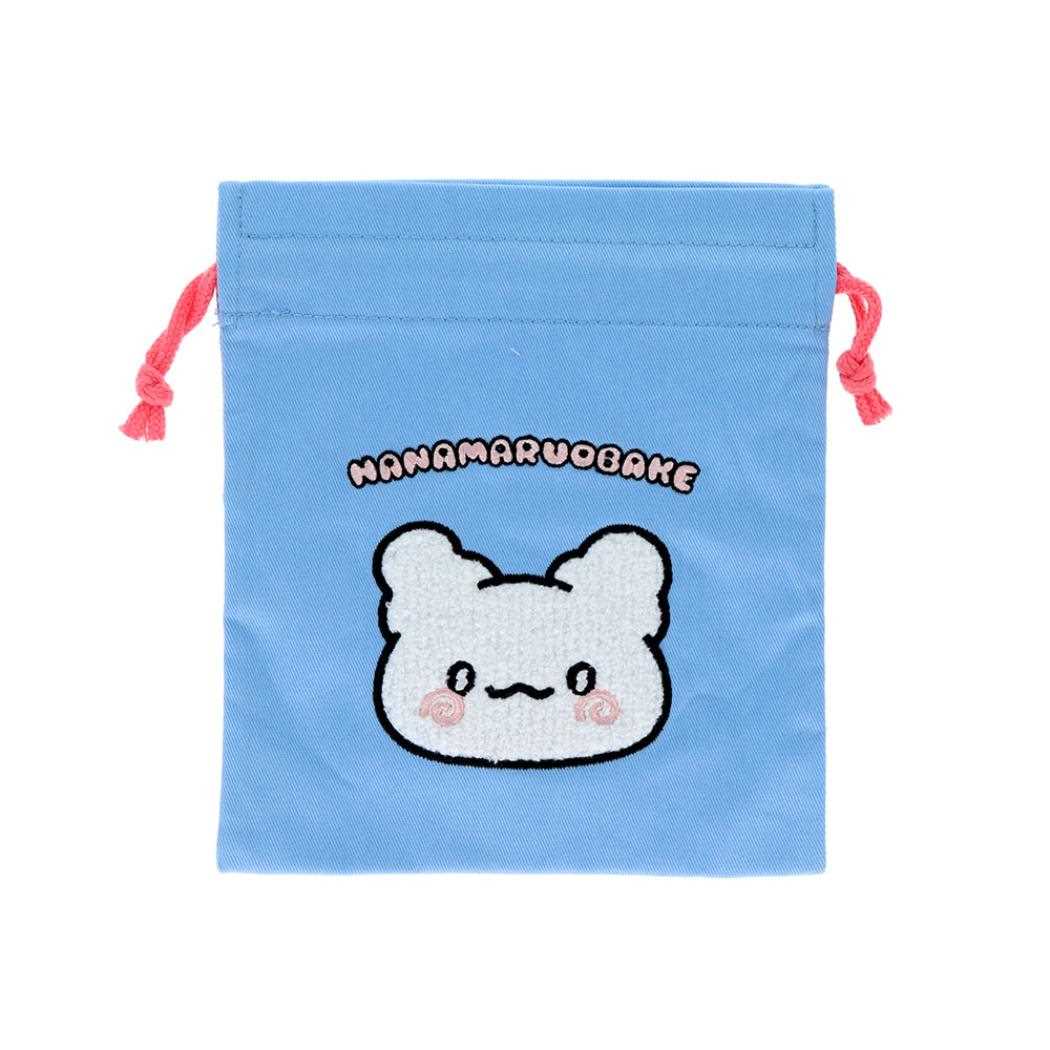 はなまるおばけ 巾着袋 サガラ刺繍きんちゃく ブルー サンスター文具 小物入れ キャラクター グッズ メール便可 シネマコレクション