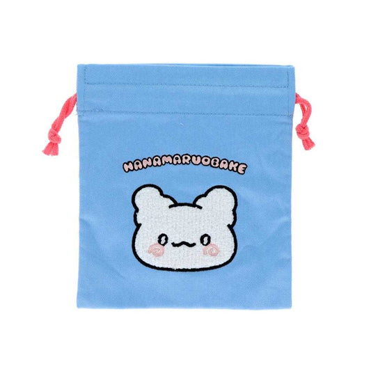 はなまるおばけ 巾着袋 サガラ刺繍きんちゃく ブルー サンスター文具 小物入れ キャラクター グッズ メール便可 シネマコレクション