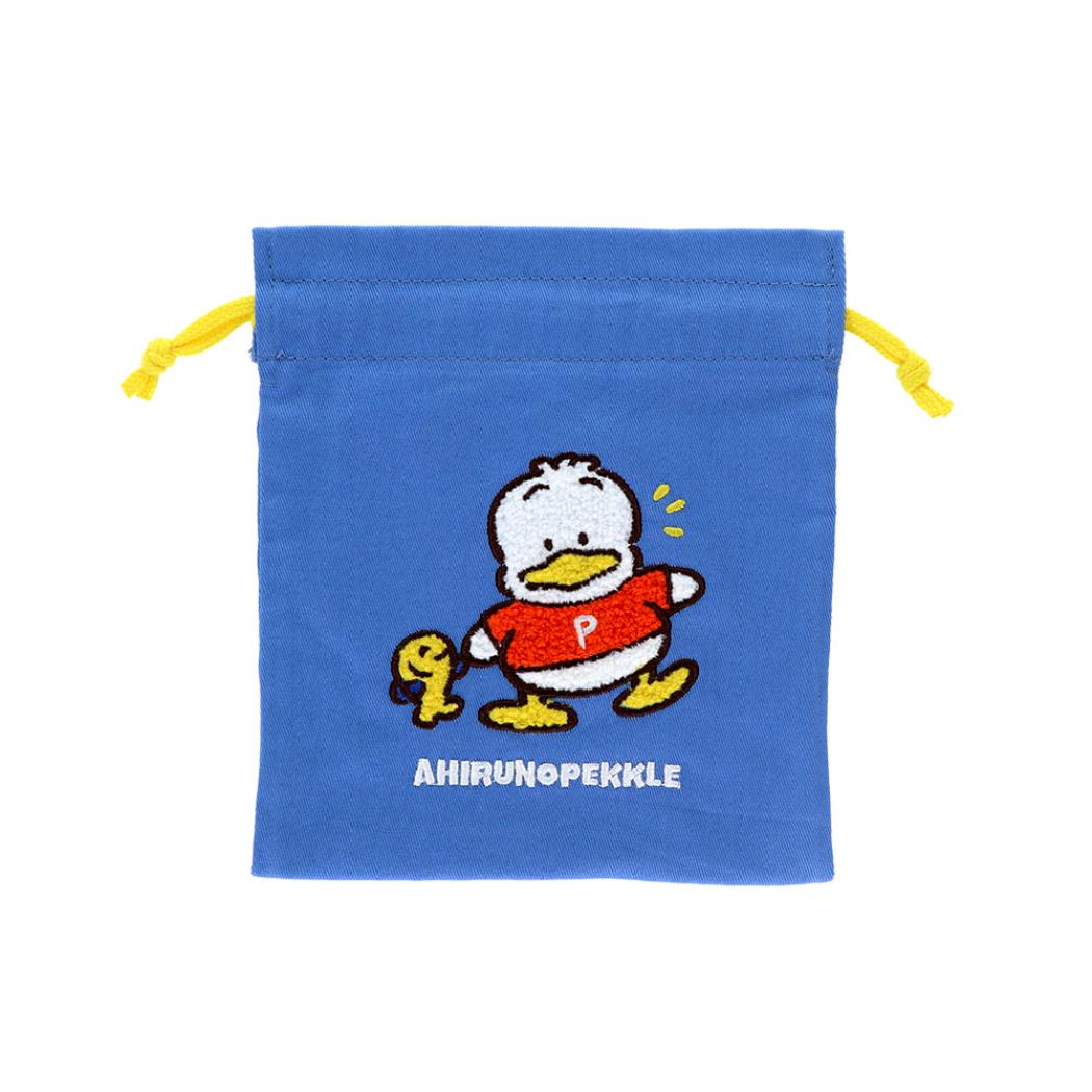 あひるのペックル 巾着袋 サガラ刺繍巾着 レトロ SC4 サンリオ サンスター文具 小物入れ キャラクター グッズ メール便可 シネマコレクション