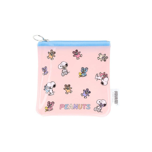 スヌーピー ミニポーチ フラットスクエアポーチ パステル ピーナッツ サンスター文具 小物入れ キャラクター グッズ メール便可 シネマコレクション