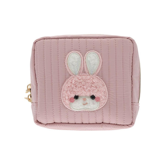 レトロぬいぐるみこれくしょん コスメポーチ キルティングスクエアポーチ クリーミーうさぎ サンスター文具 化粧ポーチ 小物入れ 吉徳 グッズ シネマコレクション