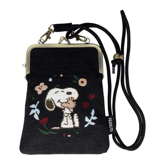 スヌーピー スマホポーチ ゴブラン織 マルチショルダーポーチ がま口 ピーナッツ サンスター文具 プレゼント ギフト キャラクター グッズ シネマコレクション