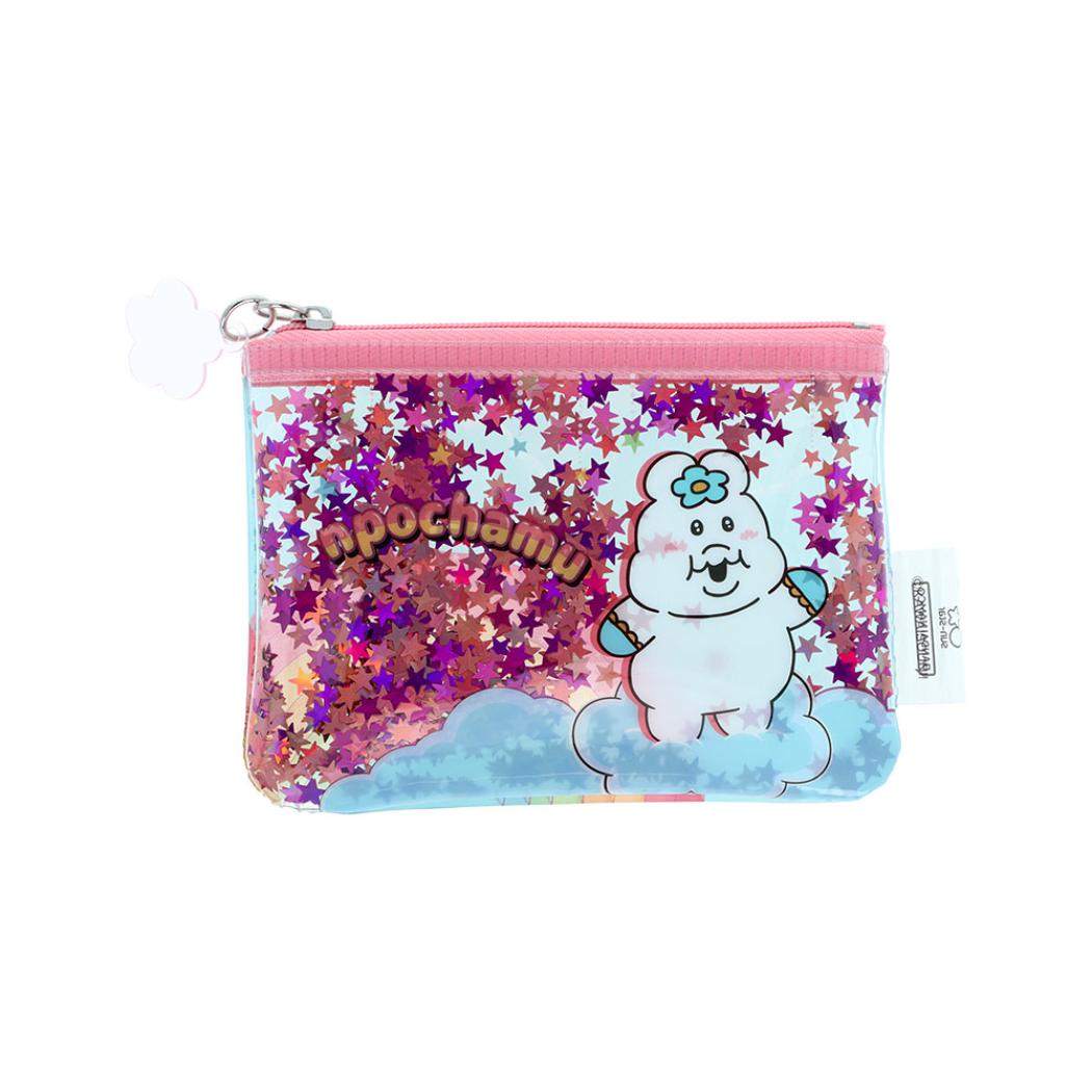 んぽちゃむ ミニポーチ スパンコール入りミニポーチ ブルー サンスター文具 小物入れ キャラクター グッズ メール便可 シネマコレクション