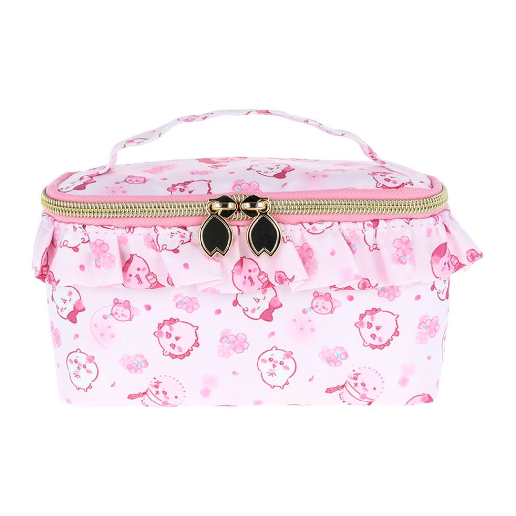 ちいかわ コスメポーチ フリルバニティポーチ Sakura Pink サクラ サンスター文具 メイクポーチ キャラクター グッズ シネマコレクション