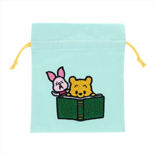 くまのプーさん 巾着袋 サガラ刺繍巾着 Artist series art by TAROUT プー＆ピグレット ディズニー サンスター文具 小物入れ キャラクター グッズ メール便可 シネマコレクション