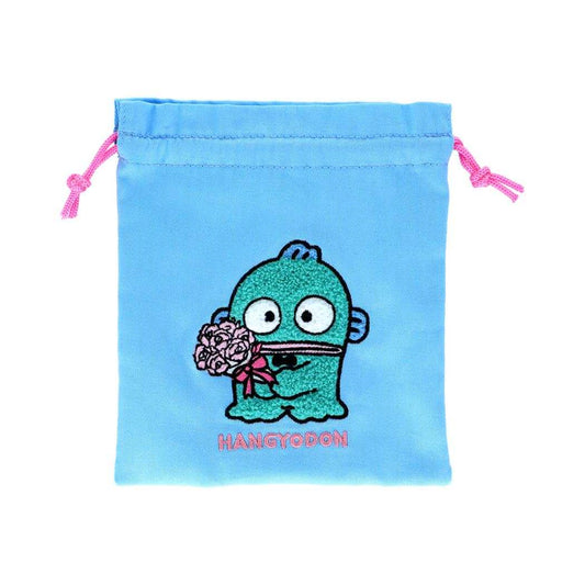 ハンギョドン 巾着袋 サガラ刺繍巾着 ブルー サンリオ サンスター文具 小物入れ キャラクター グッズ メール便可 シネマコレクション