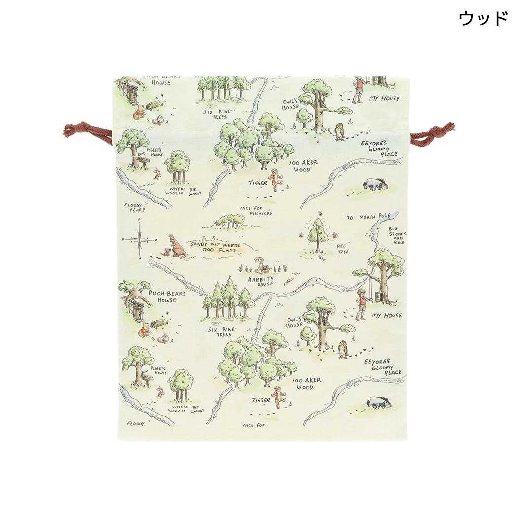 くまのプーさん 巾着袋 巾着袋 Winnie the Pooh 10 ウッド ディズニー サンスター文具