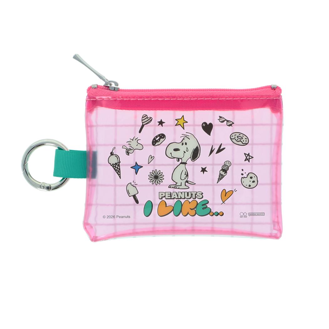 スヌーピー ミニポーチ クリアミニポーチ PEANUTS I LIKE ピンク ピーナッツ サンスター文具