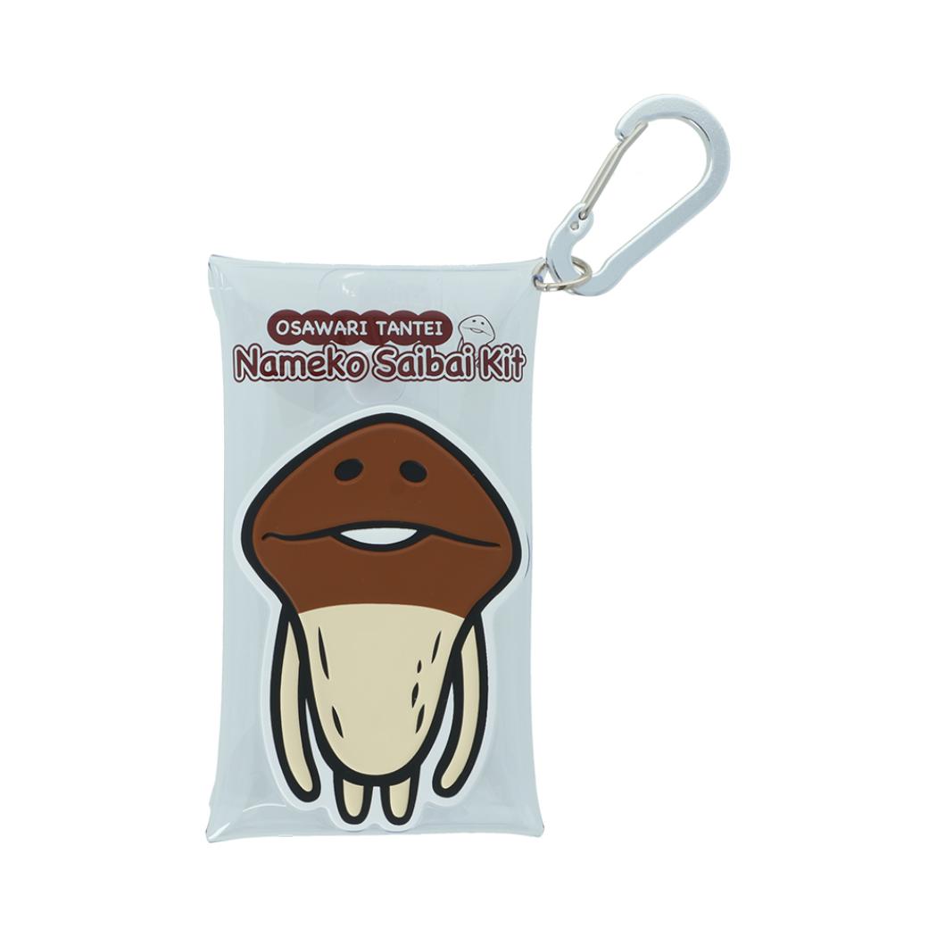 おさわり探偵 なめこ栽培キット ミニポーチ ぷっくりクリアポーチ なめこ サンスター文具