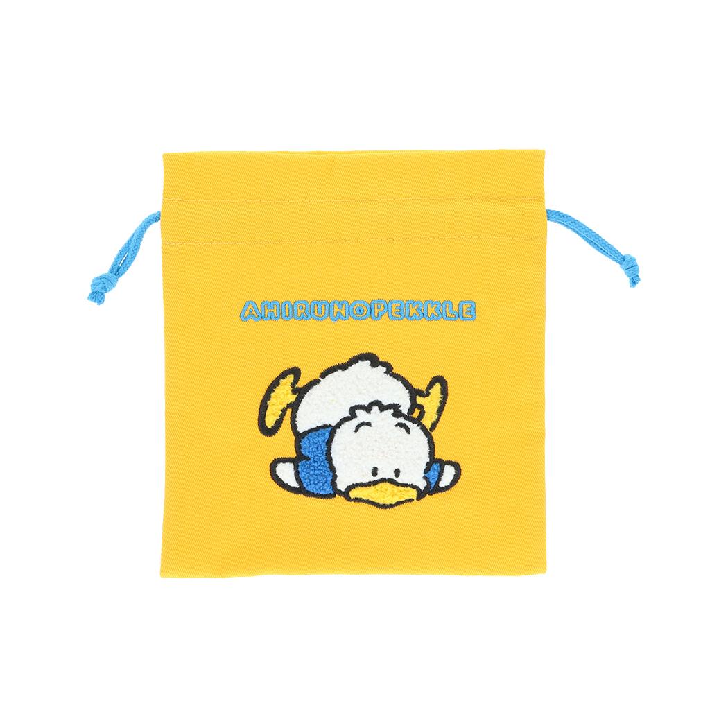 サンリオキャラクターズ 巾着袋 サガラ刺繍きんちゃくポーチ レトロ あひるのペックル Sanrio サンスター文具
