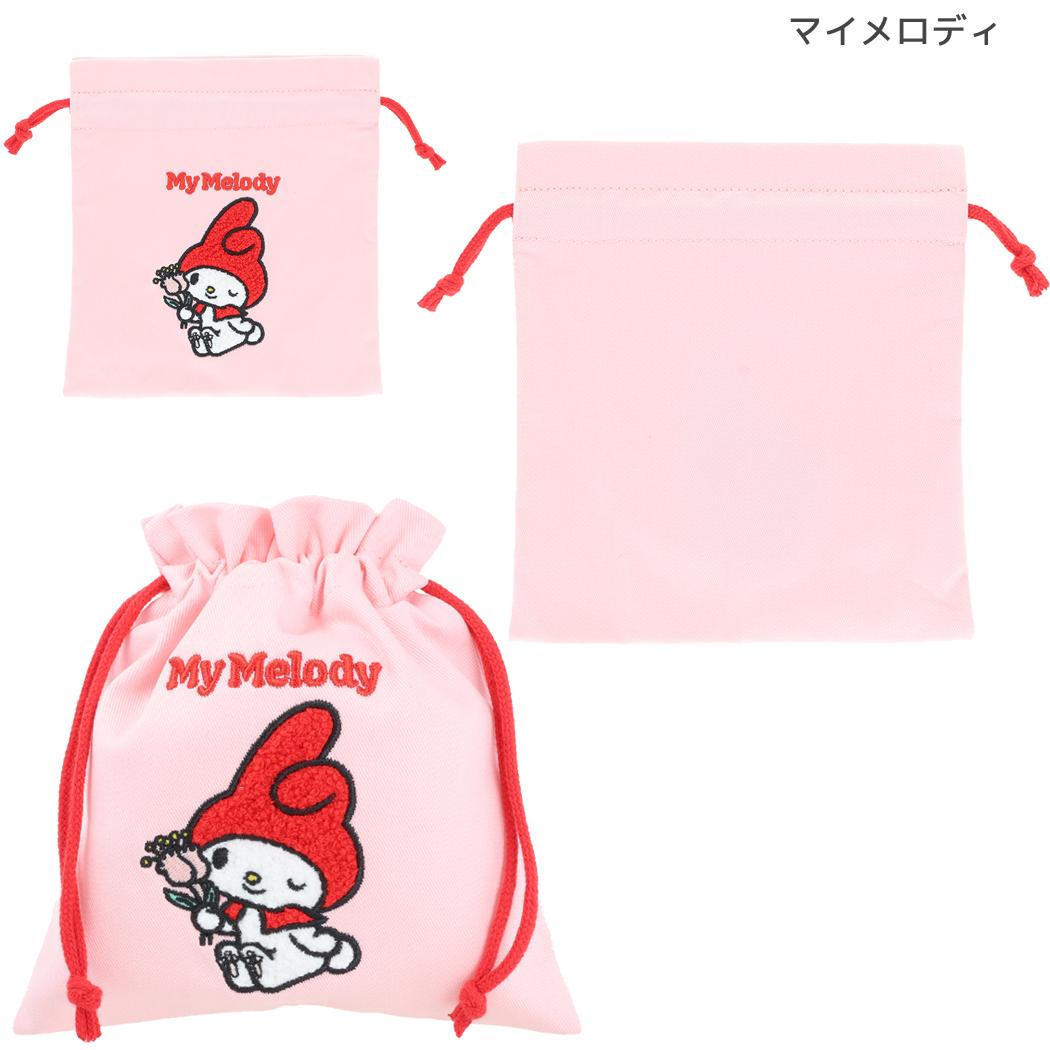 サンリオキャラクターズ 巾着袋 サガラ刺繍きんちゃくポーチ レトロ マイメロディ Sanrio サンスター文具