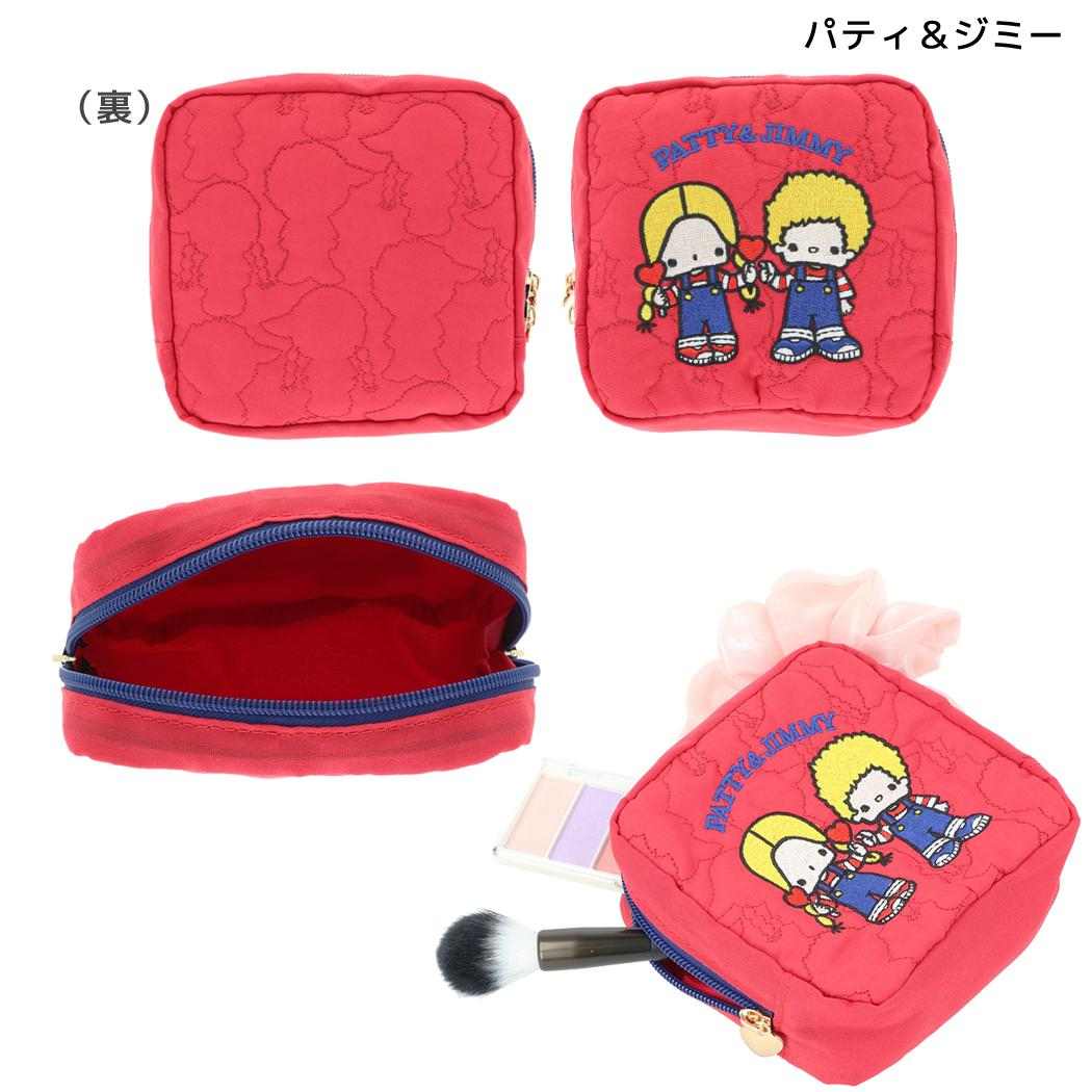サンリオキャラクターズ コスメポーチ キルティングポーチ レトロ パティ＆ジミー Sanrio サンスター文具