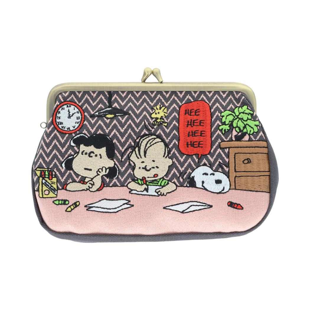 スヌーピー 筆箱 畳刺繍ペンポーチ がま口 New Life Collection フレンズ ピーナッツ サンスター文具