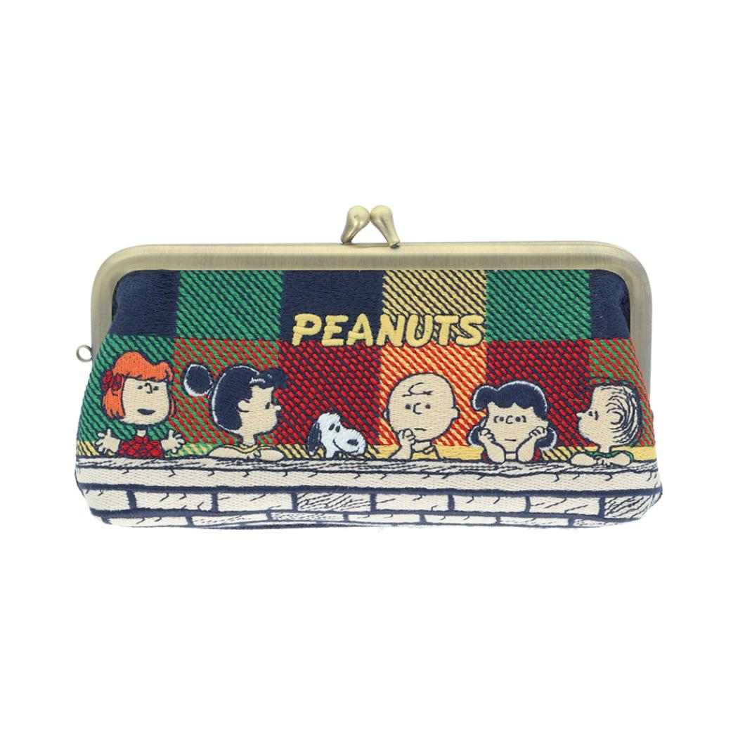 スヌーピー 筆箱 畳刺繍スリムペンポーチ がま口 New Life Collection フレンズ ピーナッツ サンスター文具