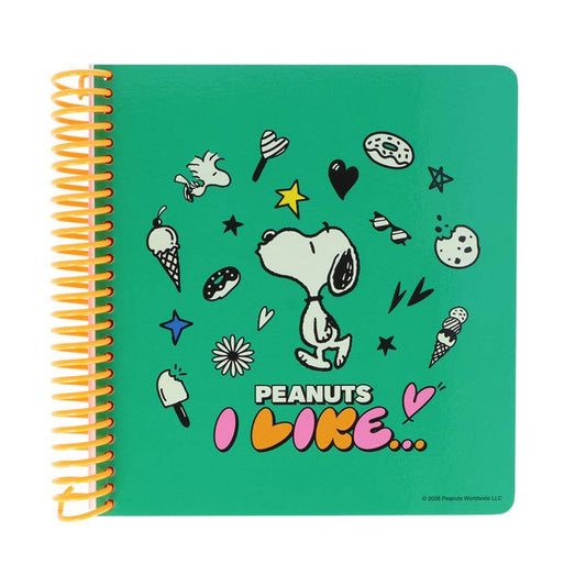 スヌーピー 方眼ノート スクエアリングノート PEANUTS I LIKE グリーン ピーナッツ サンスター文具