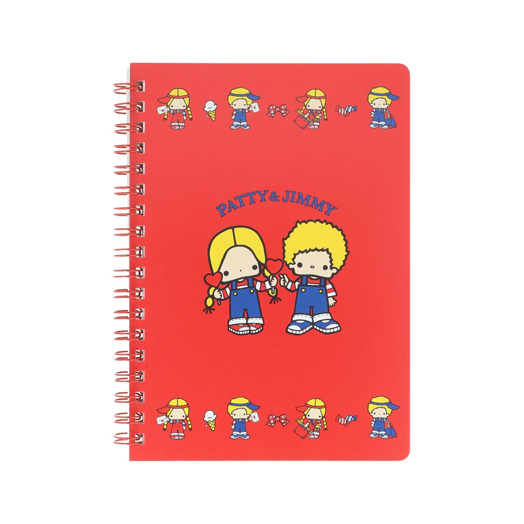 サンリオキャラクターズ 方眼ノート Wリングノート B6 レトロ パティ＆ジミー Sanrio サンスター文具