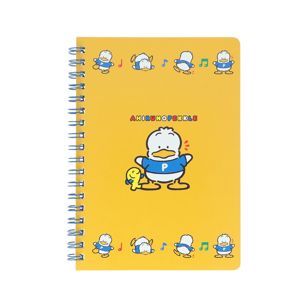 サンリオキャラクターズ 方眼ノート Wリングノート B6 レトロ あひるのペックル Sanrio サンスター文具