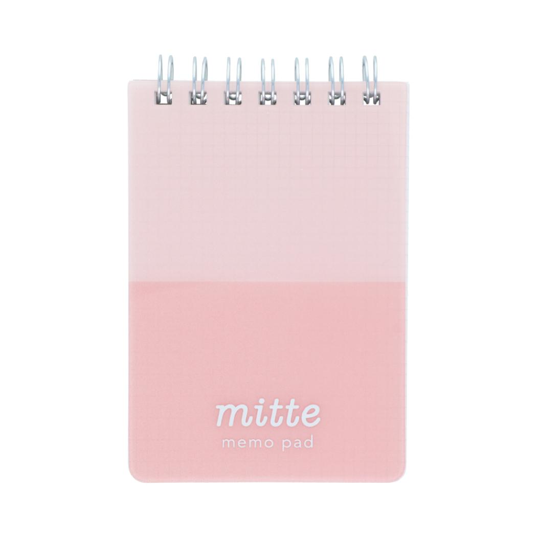 メモ帳 Wリングメモ mitte アプリコットピンク サンスター文具 新学期準備文具 シンプル グッズ メール便可 シネマコレクション