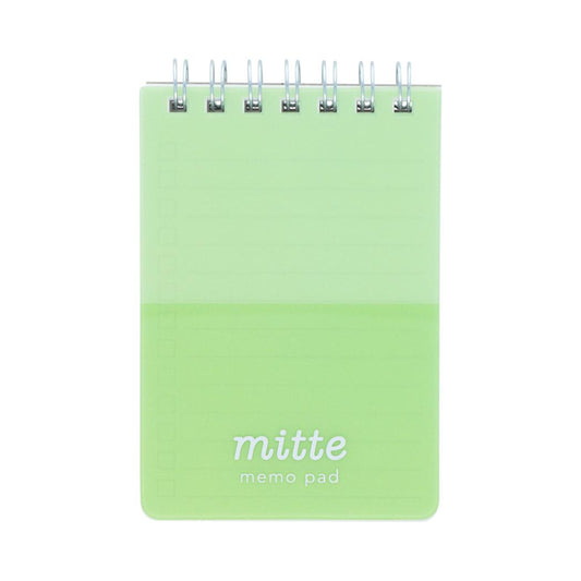 メモ帳 Wリングメモ mitte リーフグリーン サンスター文具 新学期準備文具 シンプル グッズ メール便可 シネマコレクション