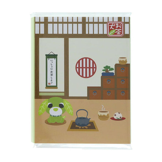 お茶犬 メモ帳 パタパタメモ リョク サンスター文具 新学期準備文具 キャラクター グッズ メール便可 シネマコレクション