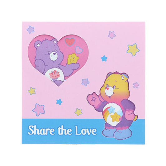 ケアベア メモ帳 窓付きスクエアメモ ハート CareBears サンスター文具 伝言メモ メモパッド キャラクター グッズ メール便可 シネマコレクション