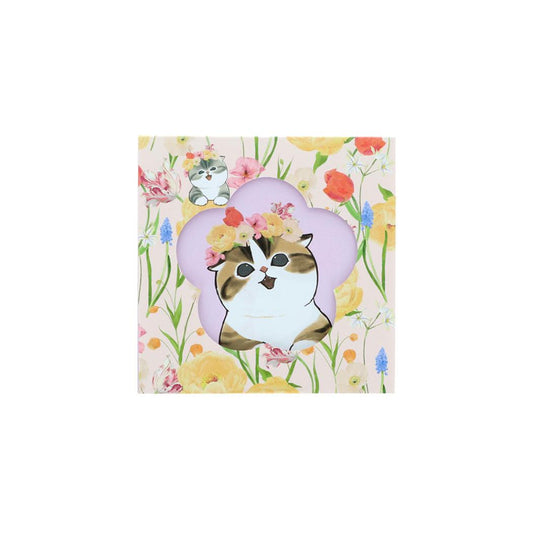 モフサンドx日比谷花壇 メモ帳 窓付きスクエアメモ Bloom mofusand サンスター文具 伝言メモ 日本製 キャラクター グッズ メール便可 シネマコレクション
