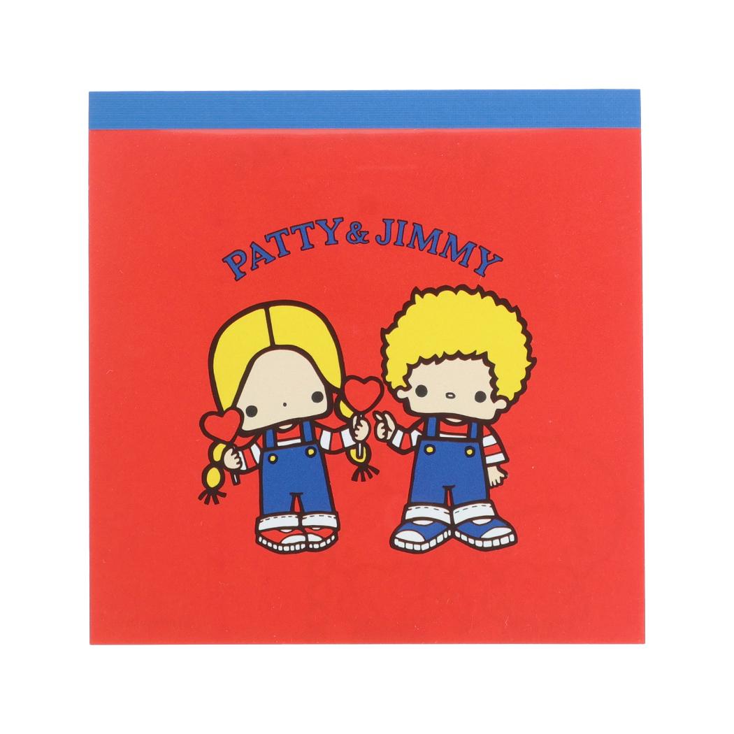 サンリオキャラクターズ メモ帳 スクエアメモ レトロ パティ＆ジミー Sanrio サンスター文具