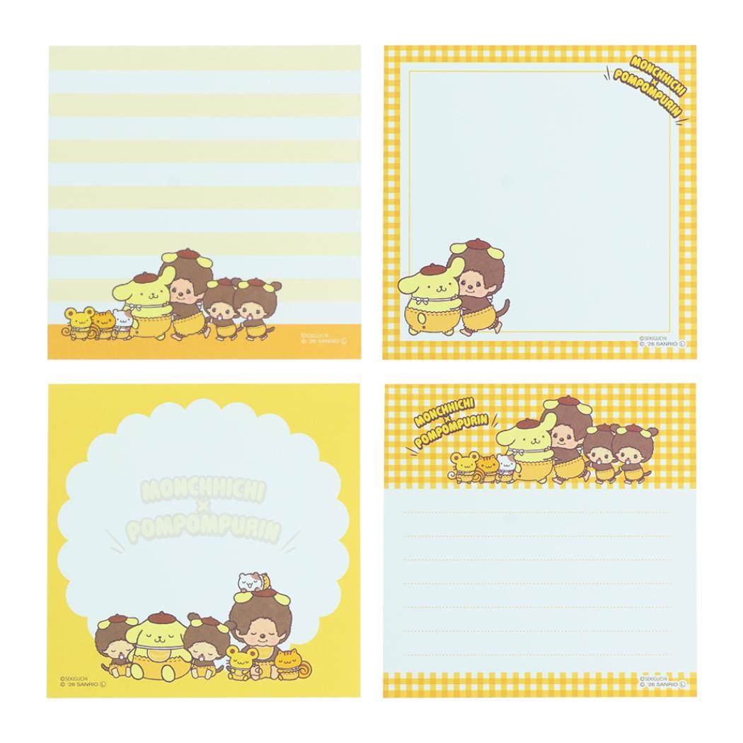 ポムポムプリン x モンチッチ メモ帳 スクエアメモ サンリオ サンスター文具