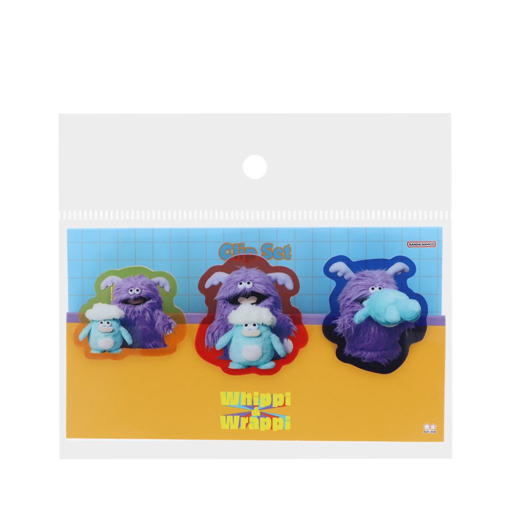 ホイッピ＆ラッピ クリップ アクリルクリップセット ブルー サンスター文具 ダイカットクリップ かわいい グッズ メール便可 シネマコレクション