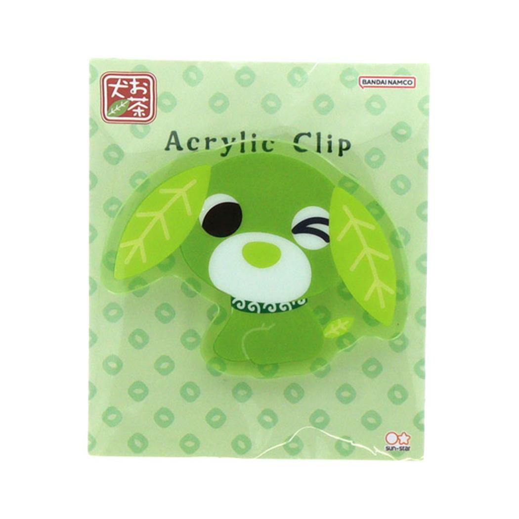 お茶犬 クリップ アクリルクリップ リョク サンスター文具 事務用品 キャラクター グッズ メール便可 シネマコレクション
