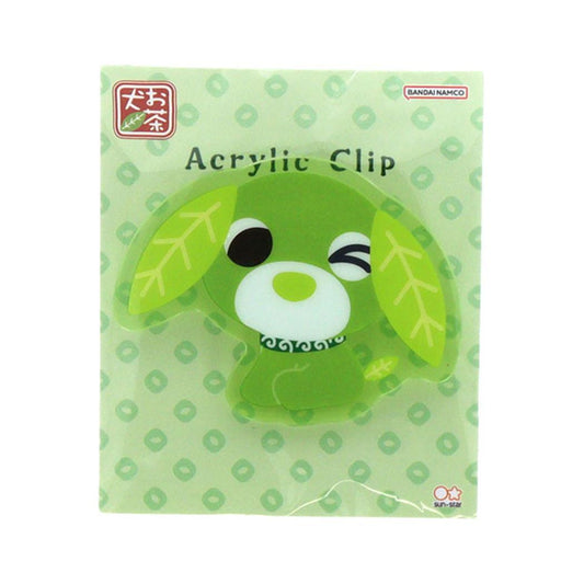 お茶犬 クリップ アクリルクリップ リョク サンスター文具 事務用品 キャラクター グッズ メール便可 シネマコレクション