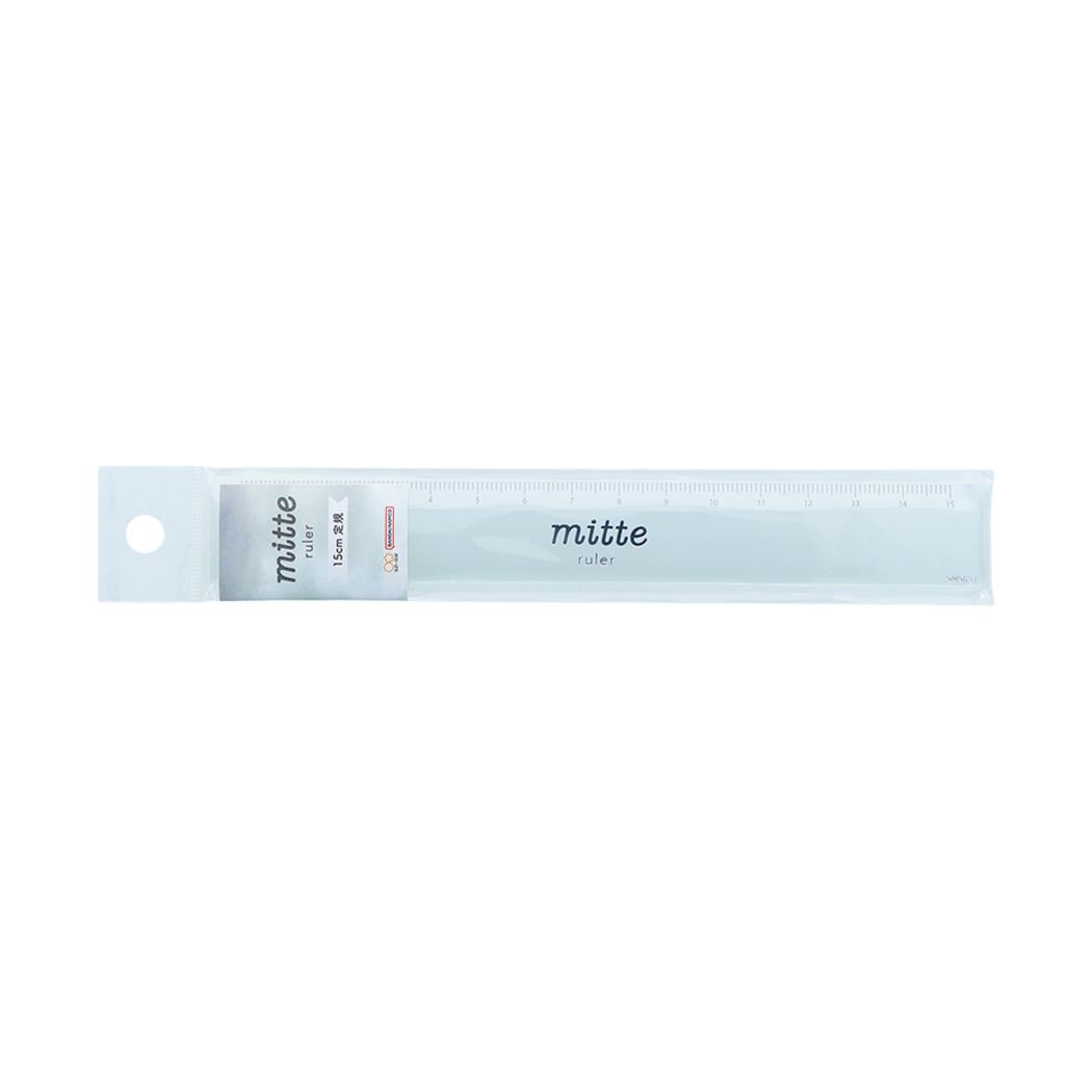 mitte ミッテ ものさし 15cm定規 cloudy サンスター文具 新学期準備文具 シンプル グッズ メール便可 シネマコレクション