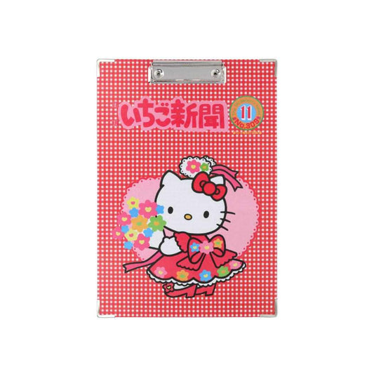 ハローキティ バインダー クリップボード A4 いちご新聞 チェック サンリオ サンスター文具 事務用品 キャラクター グッズ シネマコレクション