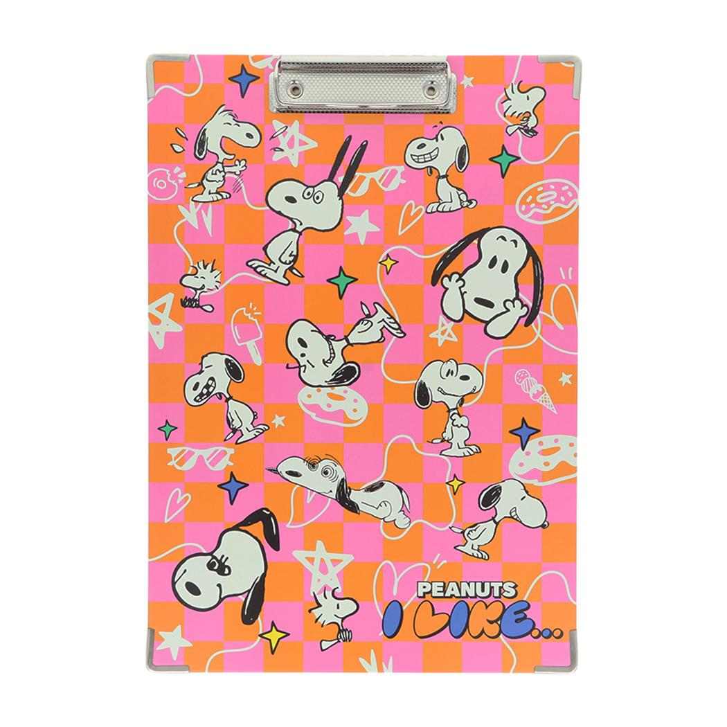 スヌーピー バインダー クリップボードA4 PEANUTS I LIKE チェック ピーナッツ サンスター文具