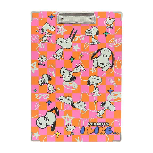 スヌーピー バインダー クリップボードA4 PEANUTS I LIKE チェック ピーナッツ サンスター文具
