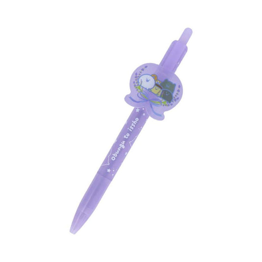 お文具といっしょ ボールペン プレート付ボールペン 0.5 リラックスラベンダー サンスター文具 筆記用具 かわいい キャラクター グッズ メール便可 シネマコレクション