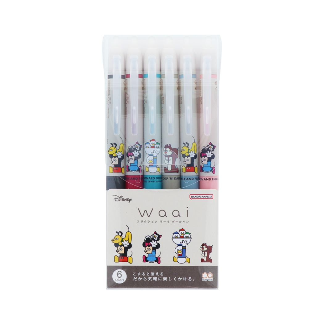 ディズニーx松本セイジ ボールペン フリクションWaai 0.5mm 6色セット ディズニー サンスター文具 小学生 中学生 高校生 キャラクター グッズ メール便可 シネマコレクション