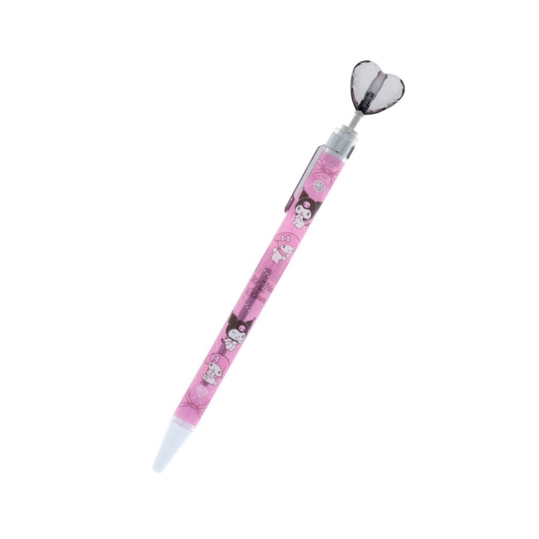 マイメロディ＆クロミ ボールペン ハートマスコットボールペン 0.5mm リボン サンリオ サンスター文具 油性 黒 日本製 キャラクター グッズ メール便可 シネマコレクション